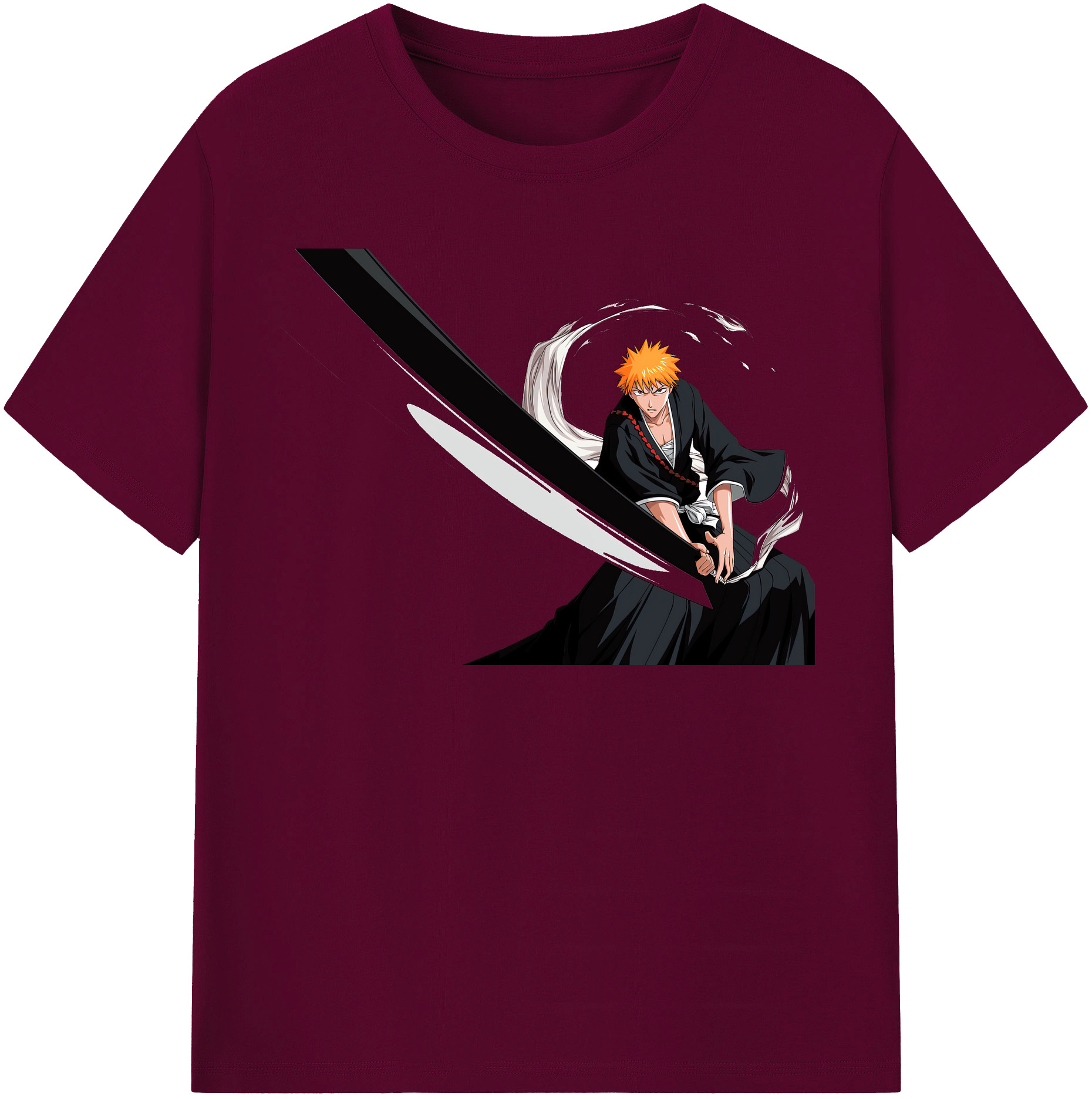 （画像用） ブリーチ 黒崎一護（くろさき いちご）BLEACH Kurosaki Ichigo レディースカジュアルプリントTシャツ（綿100％）